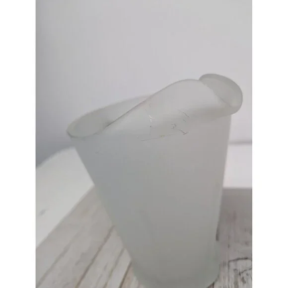 Vintage Tiara Indiana Glass Frosted Satin Glass Pitcher With Ice Lip 8 1/4" - Picture 2 of 8